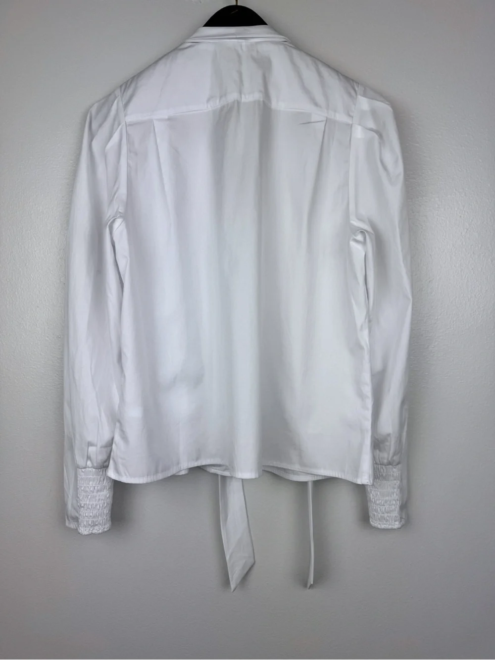 Madewell V-Neck Cotton Button Front Removeable Necktie Top White Size M NWT
